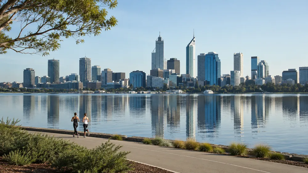 Pilates and yoga studios in Perth, WA : Swan River skyline