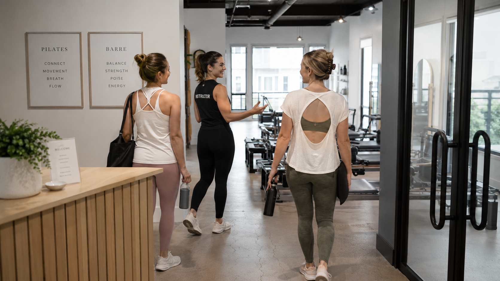 An instructor welcoming a new member